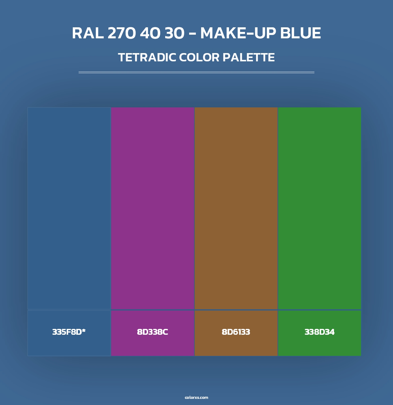 RAL 270 40 30 - Make-Up Blue - Tetradic Color Palette