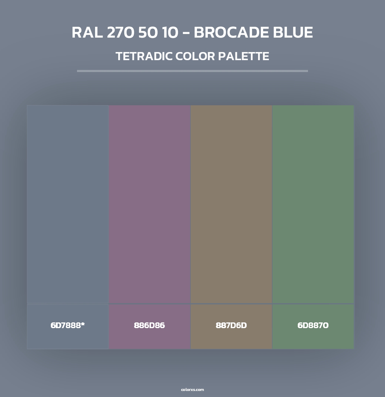 RAL 270 50 10 - Brocade Blue - Tetradic Color Palette
