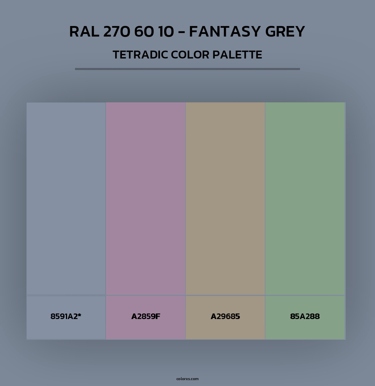 RAL 270 60 10 - Fantasy Grey - Tetradic Color Palette