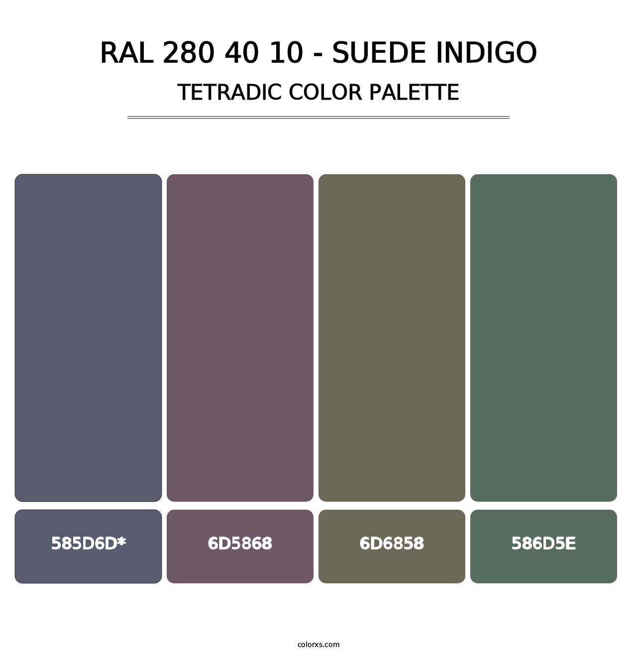 RAL 280 40 10 - Suede Indigo - Tetradic Color Palette