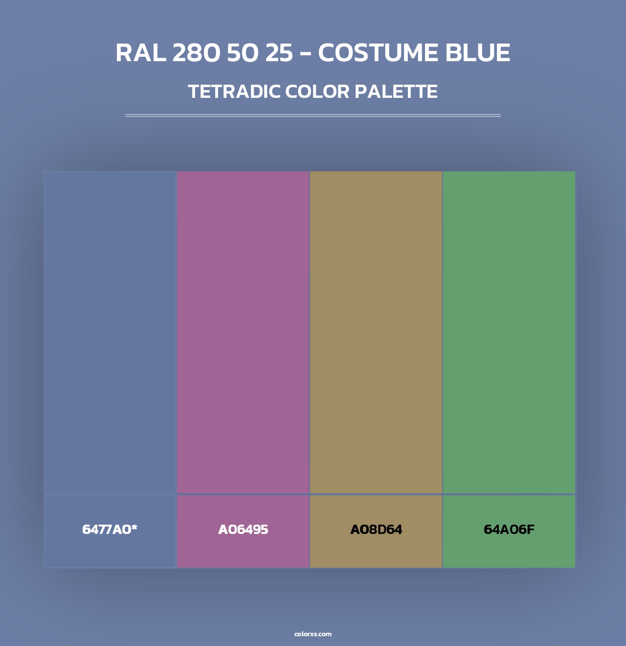 RAL 280 50 25 - Costume Blue - Tetradic Color Palette