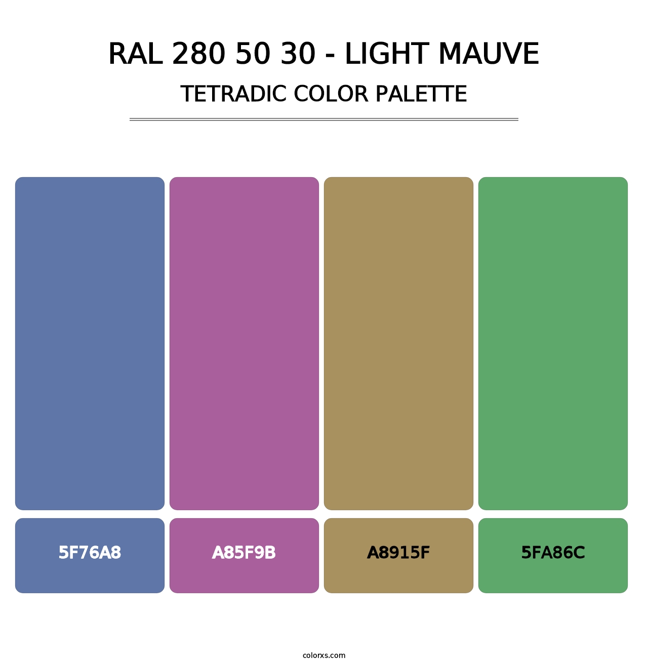 RAL 280 50 30 - Light Mauve - Tetradic Color Palette