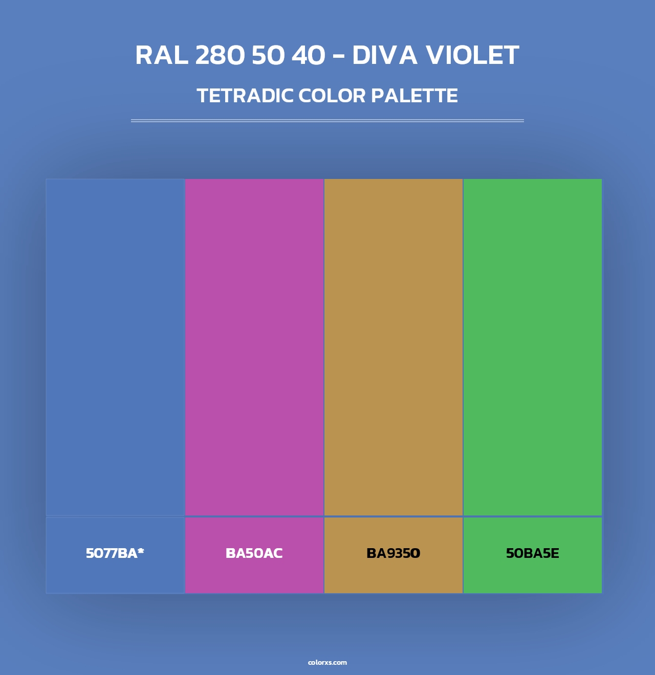 RAL 280 50 40 - Diva Violet - Tetradic Color Palette