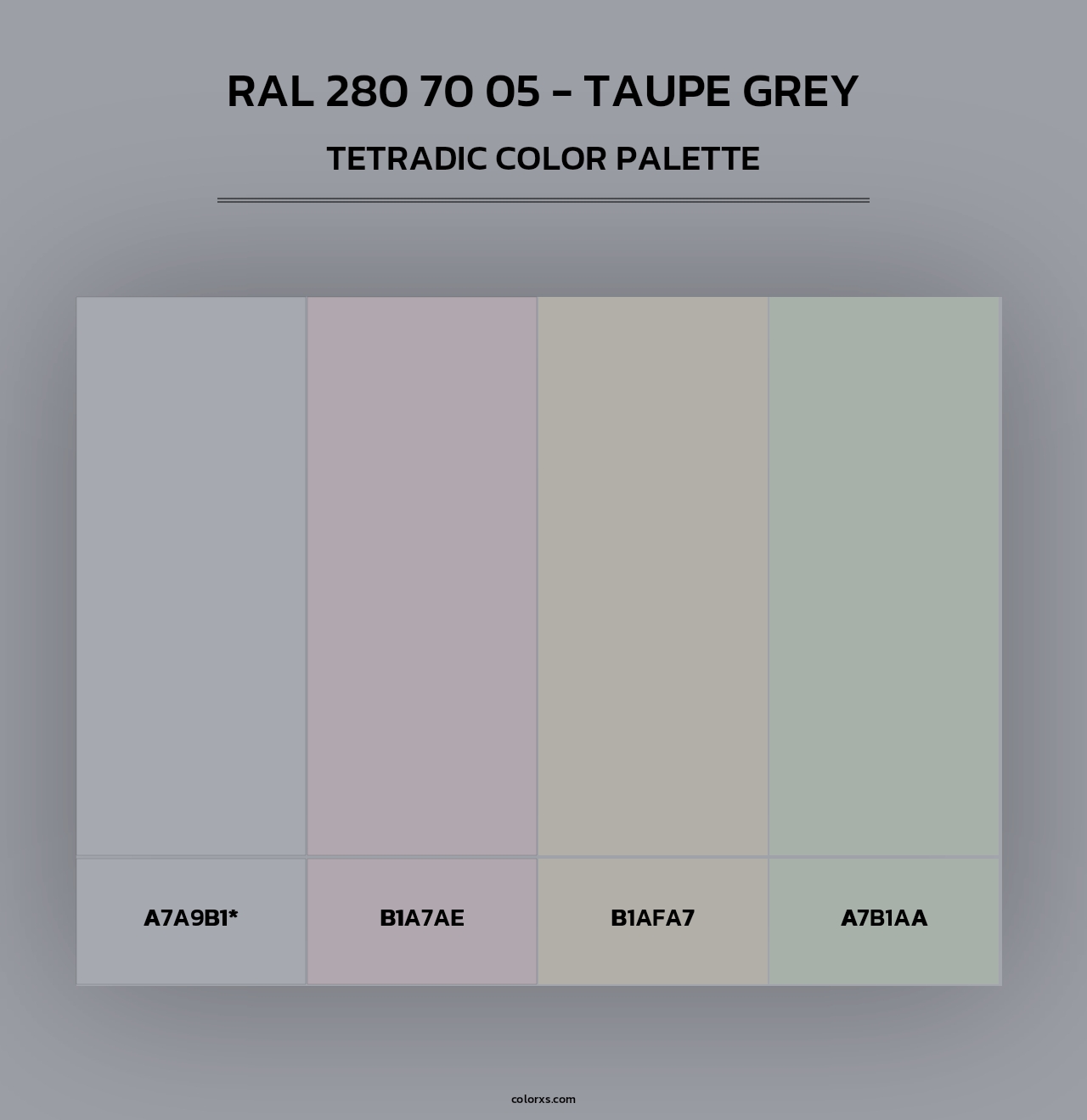 RAL 280 70 05 - Taupe Grey - Tetradic Color Palette
