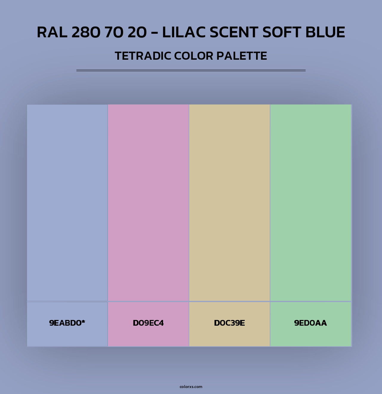 RAL 280 70 20 - Lilac Scent Soft Blue - Tetradic Color Palette