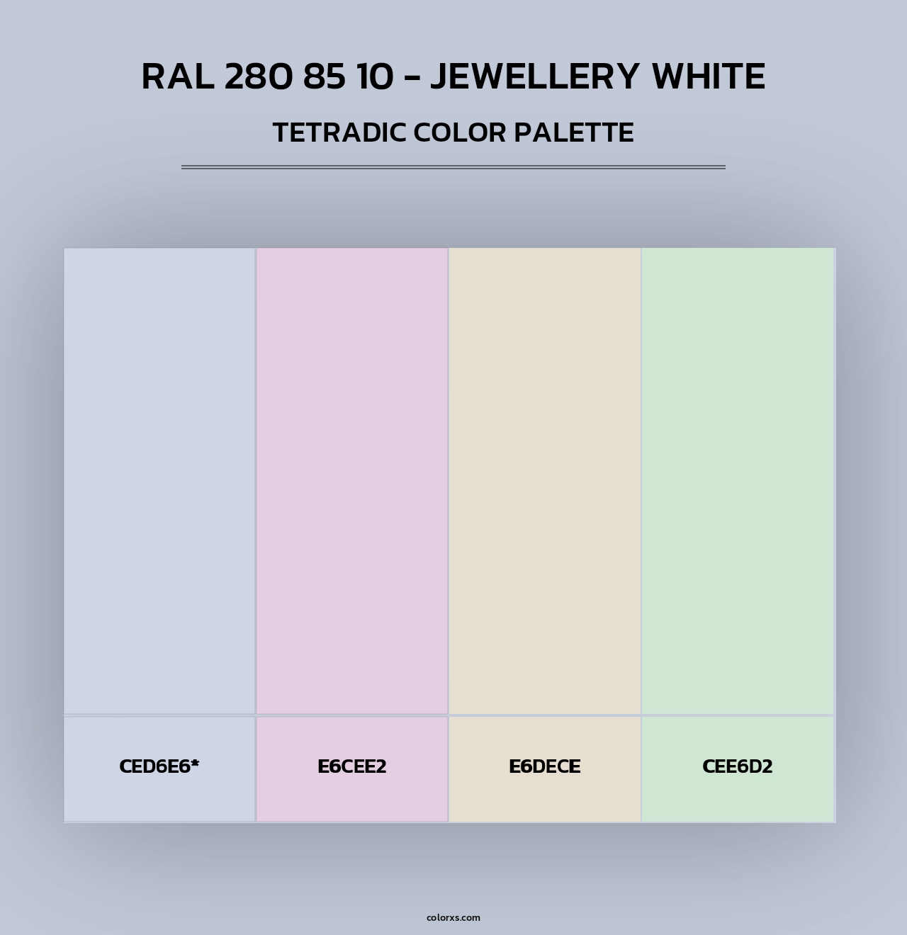 RAL 280 85 10 - Jewellery White - Tetradic Color Palette