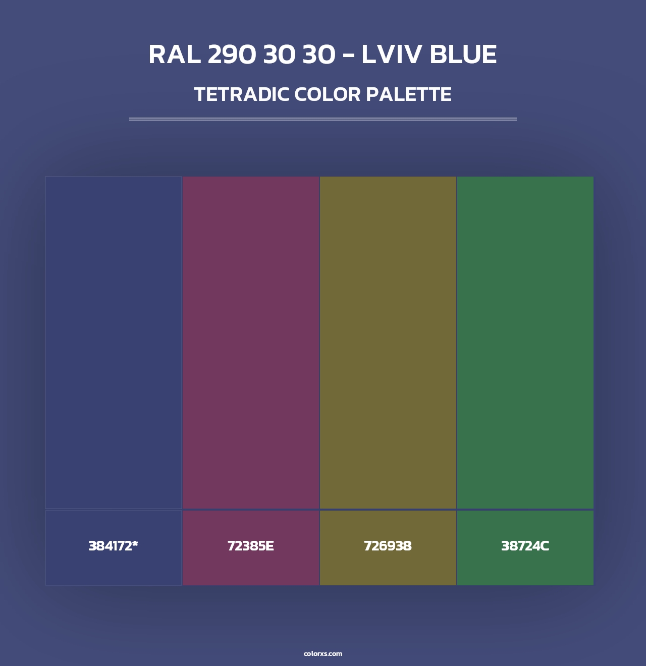 RAL 290 30 30 - Lviv Blue - Tetradic Color Palette