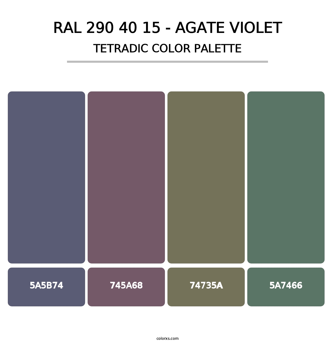 RAL 290 40 15 - Agate Violet - Tetradic Color Palette
