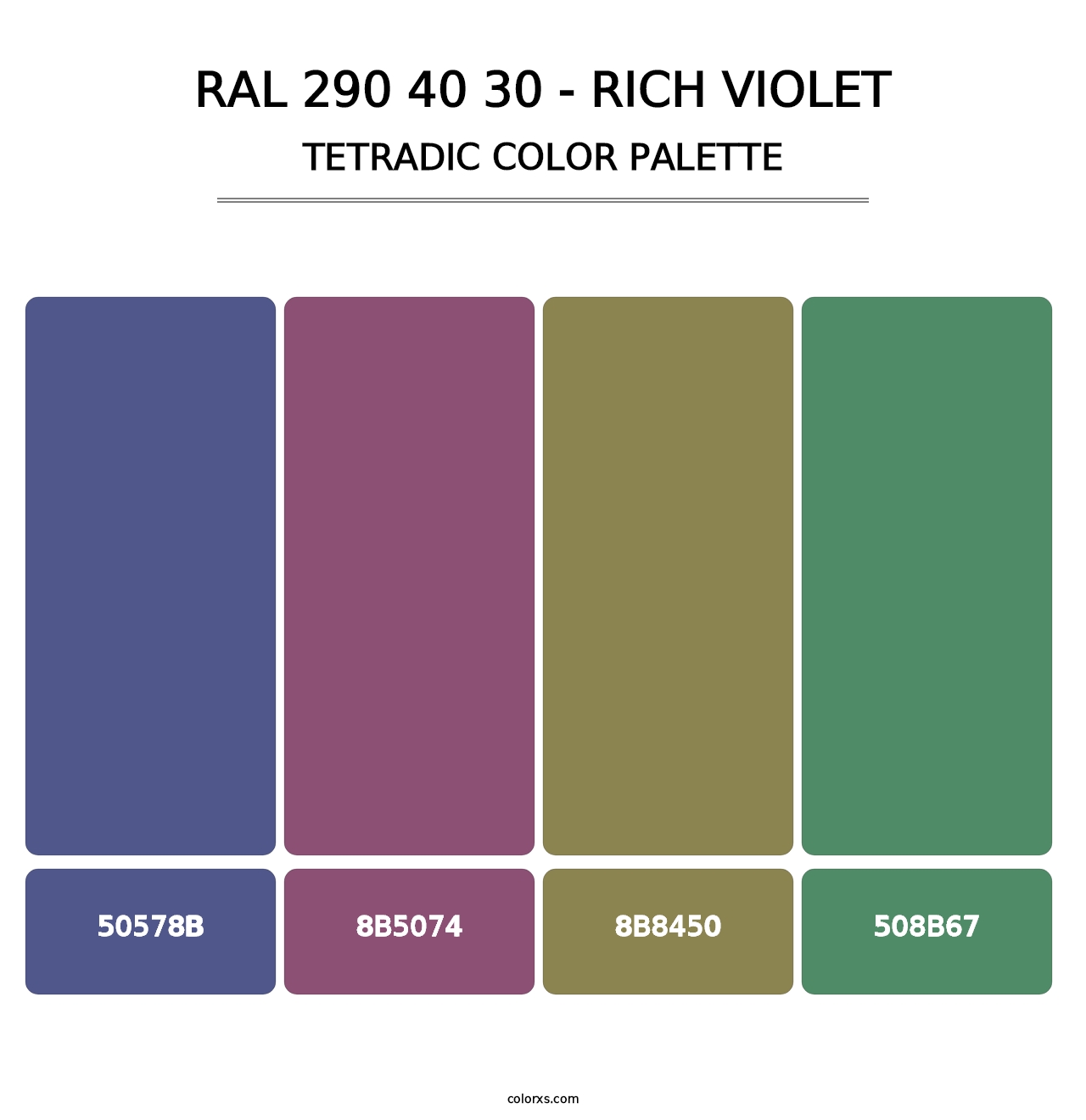 RAL 290 40 30 - Rich Violet - Tetradic Color Palette