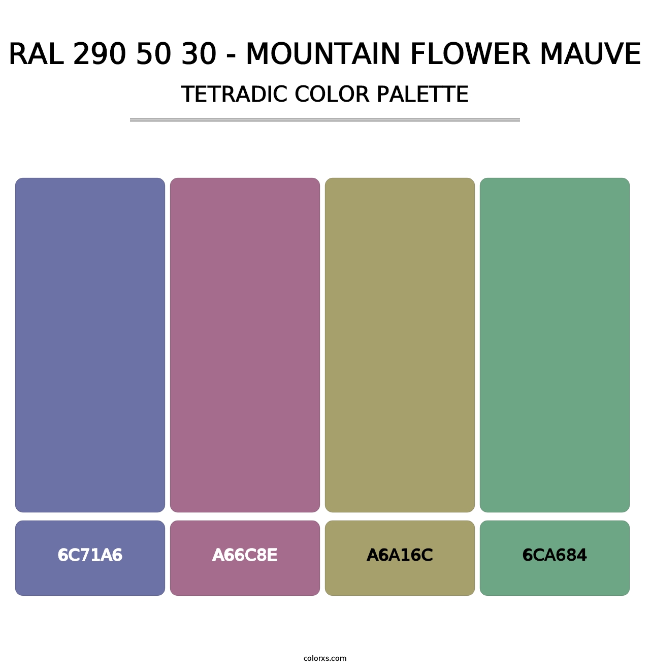 RAL 290 50 30 - Mountain Flower Mauve - Tetradic Color Palette
