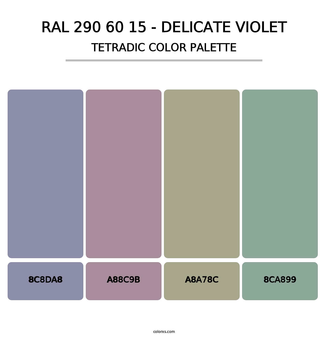 RAL 290 60 15 - Delicate Violet - Tetradic Color Palette