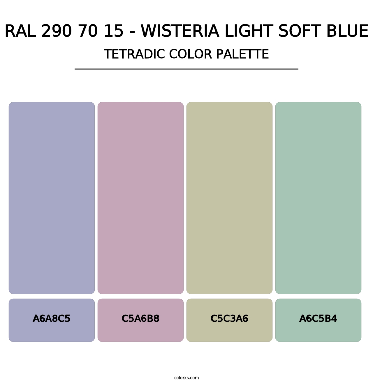 RAL 290 70 15 - Wisteria Light Soft Blue - Tetradic Color Palette