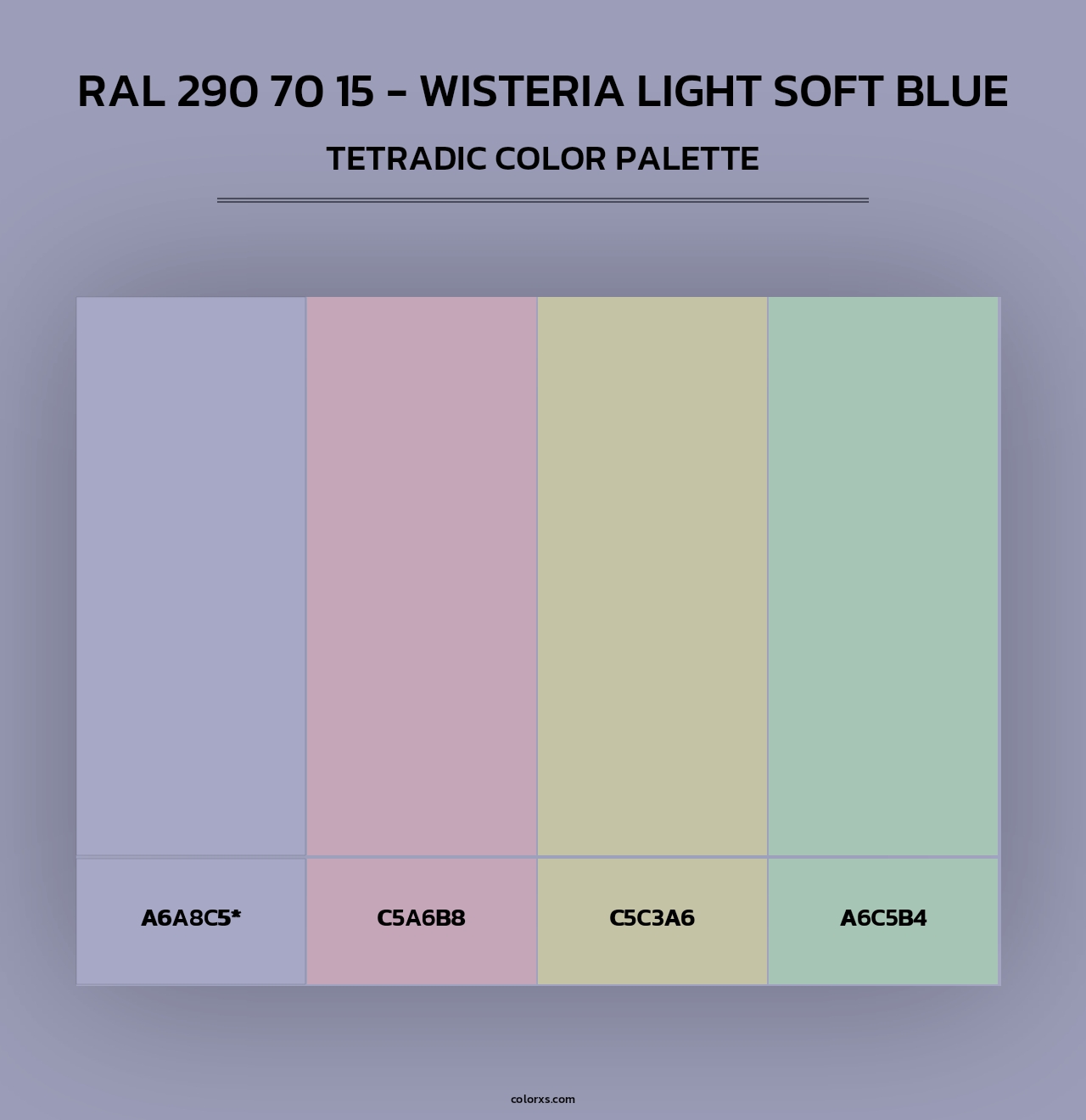 RAL 290 70 15 - Wisteria Light Soft Blue - Tetradic Color Palette