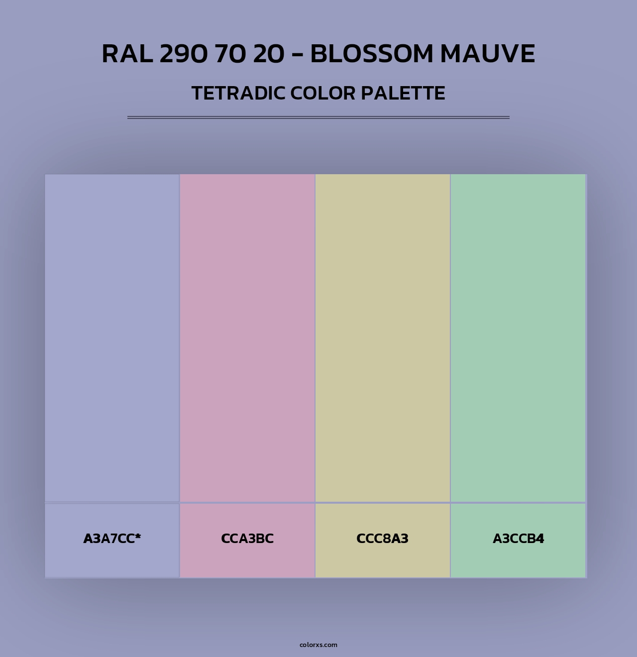 RAL 290 70 20 - Blossom Mauve - Tetradic Color Palette