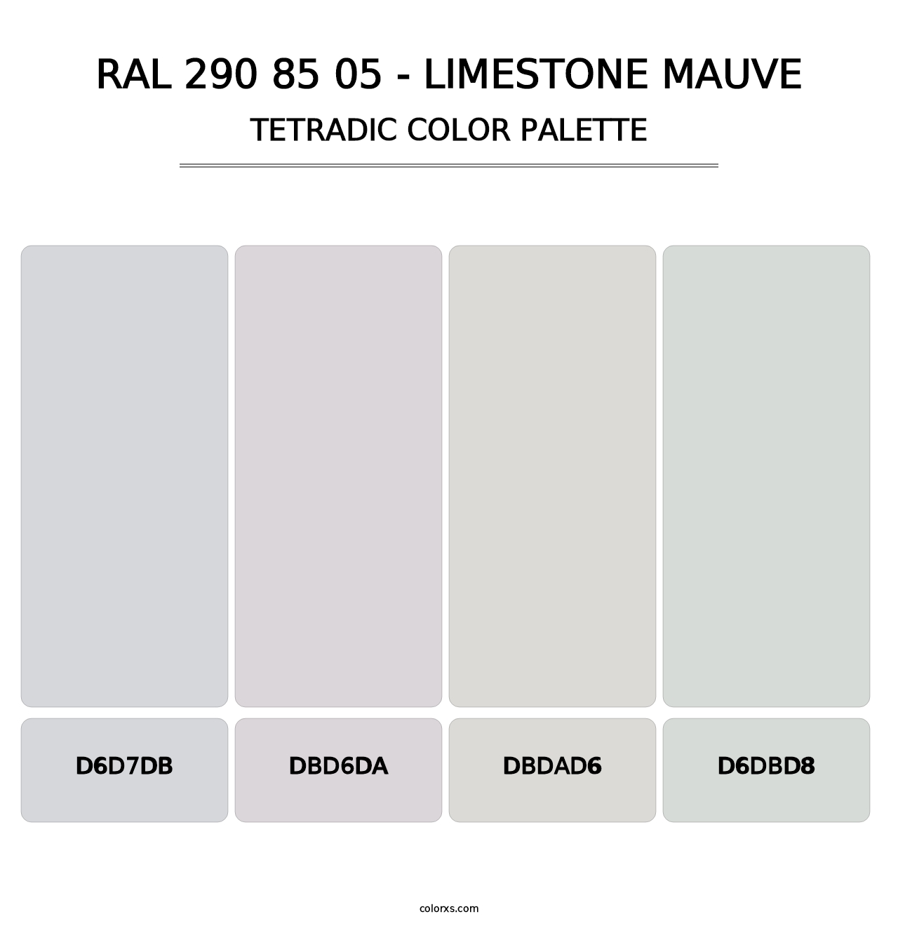 RAL 290 85 05 - Limestone Mauve - Tetradic Color Palette