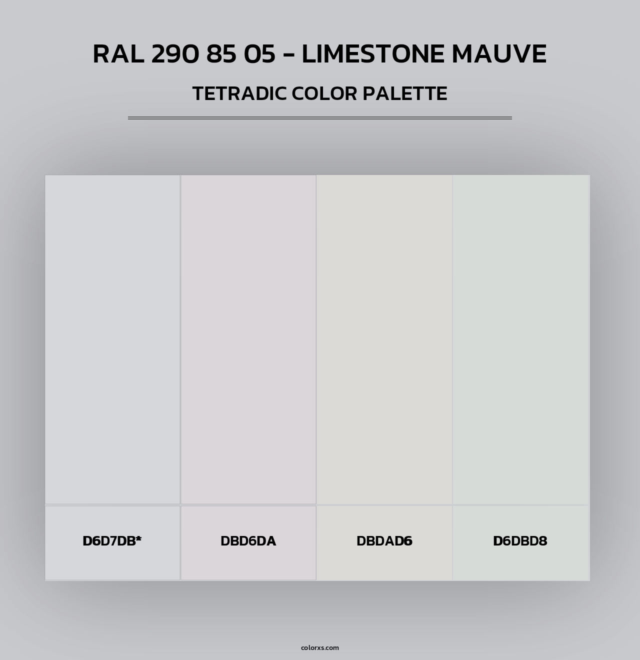 RAL 290 85 05 - Limestone Mauve - Tetradic Color Palette