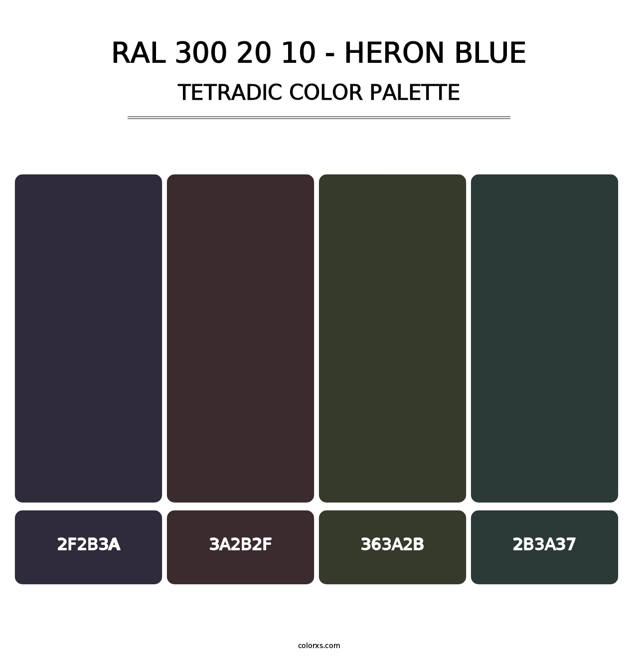 RAL 300 20 10 - Heron Blue - Tetradic Color Palette