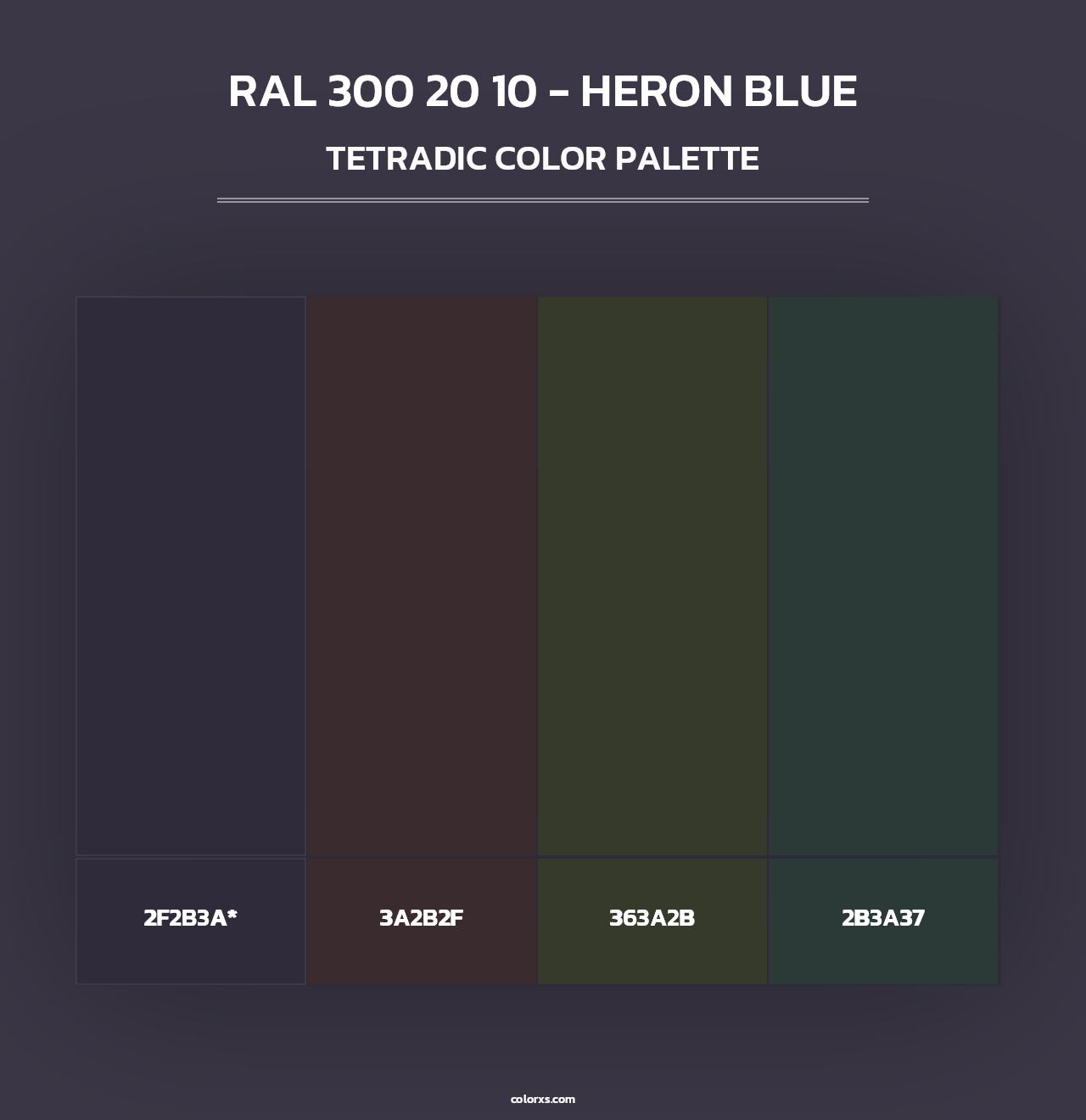 RAL 300 20 10 - Heron Blue - Tetradic Color Palette
