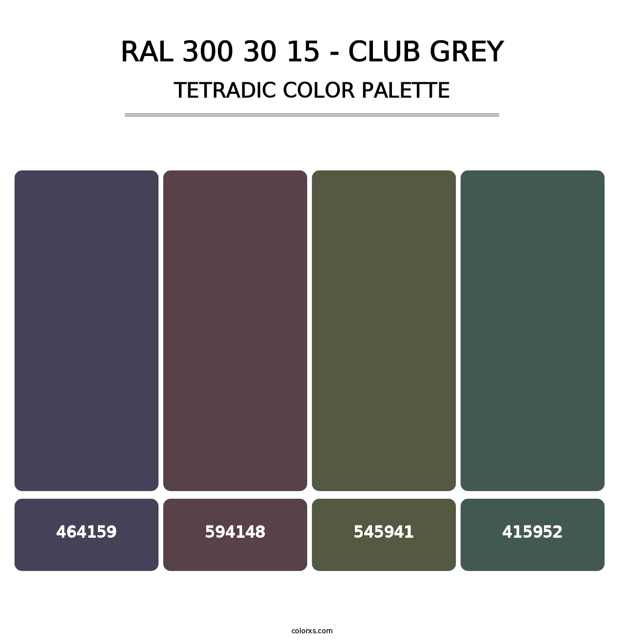 RAL 300 30 15 - Club Grey - Tetradic Color Palette