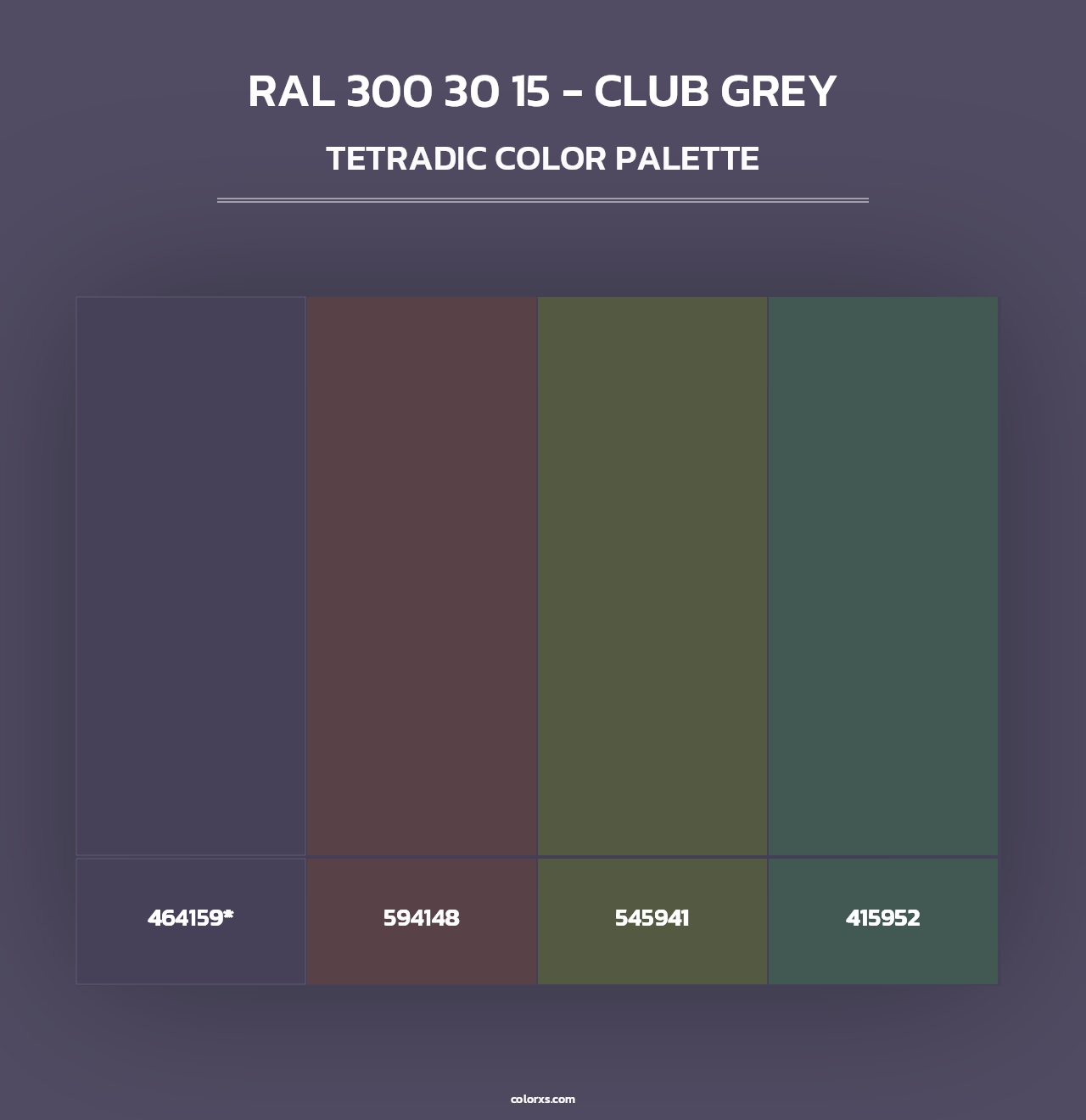 RAL 300 30 15 - Club Grey - Tetradic Color Palette