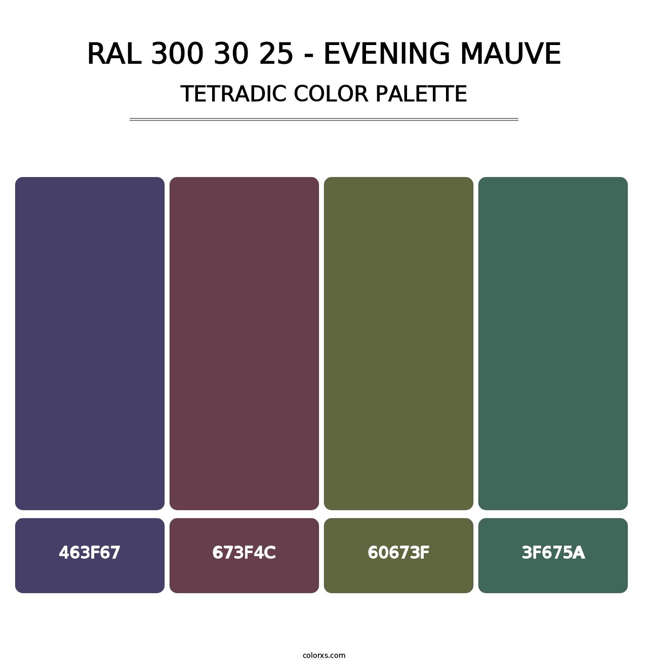 RAL 300 30 25 - Evening Mauve - Tetradic Color Palette