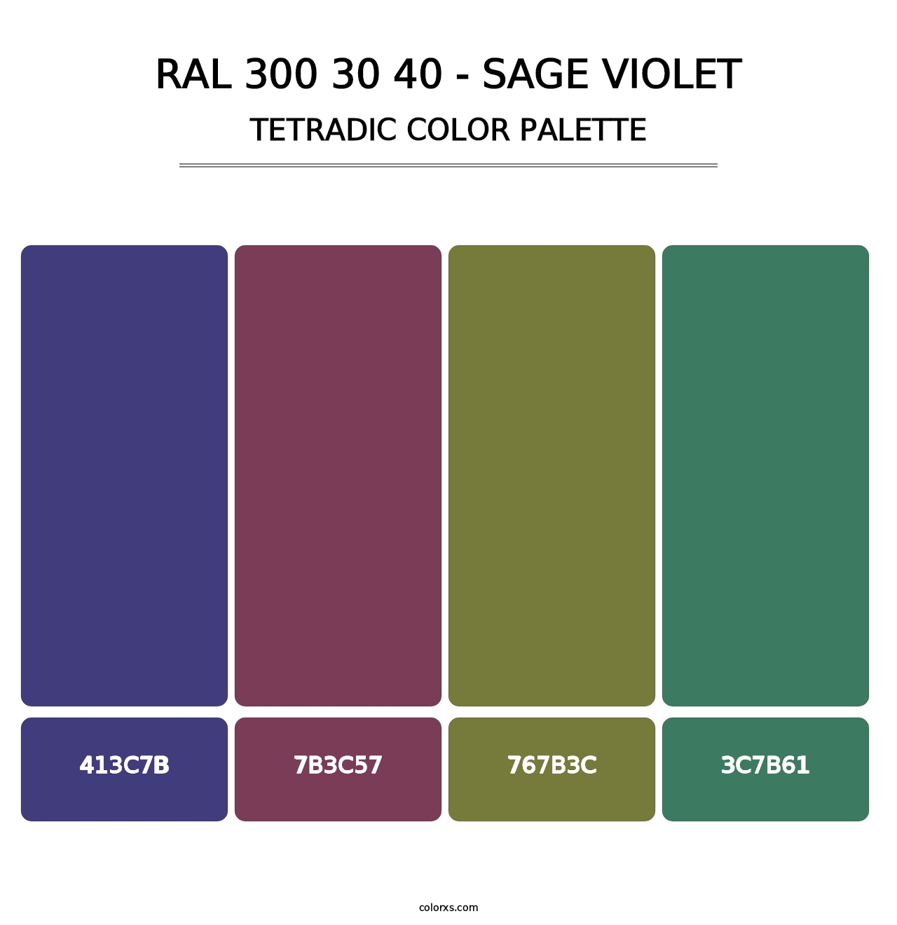 RAL 300 30 40 - Sage Violet - Tetradic Color Palette