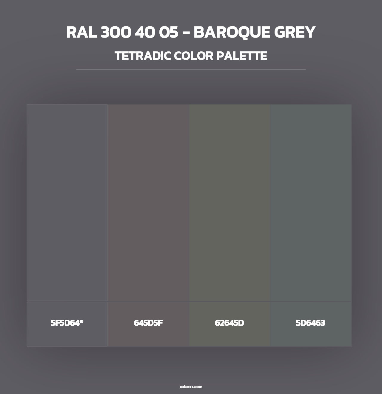 RAL 300 40 05 - Baroque Grey - Tetradic Color Palette