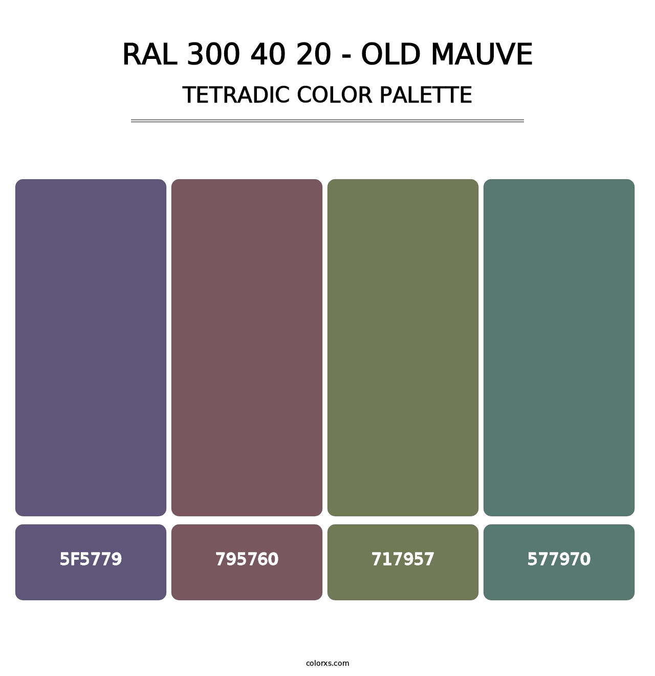 RAL 300 40 20 - Old Mauve - Tetradic Color Palette