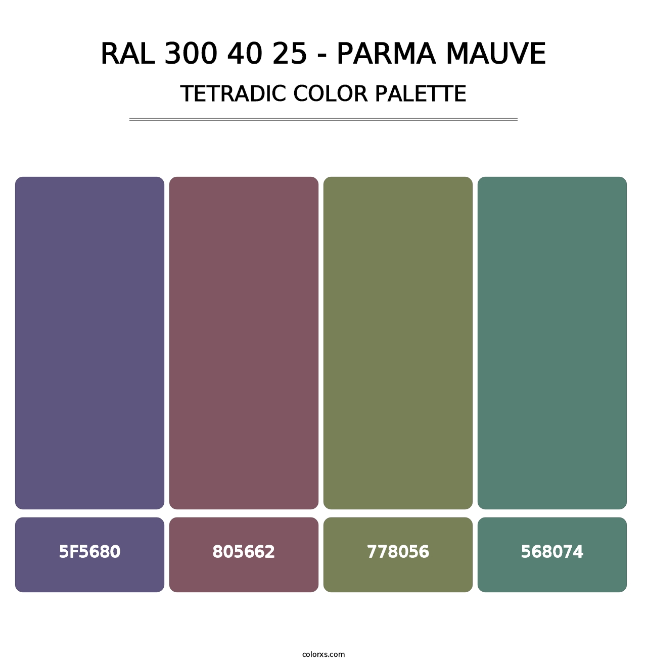 RAL 300 40 25 - Parma Mauve - Tetradic Color Palette