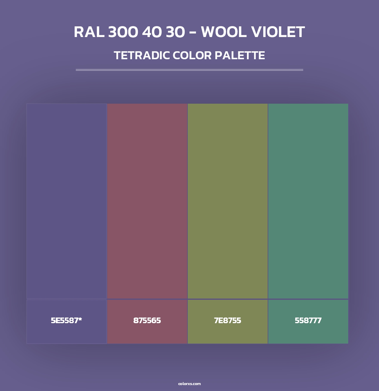 RAL 300 40 30 - Wool Violet - Tetradic Color Palette