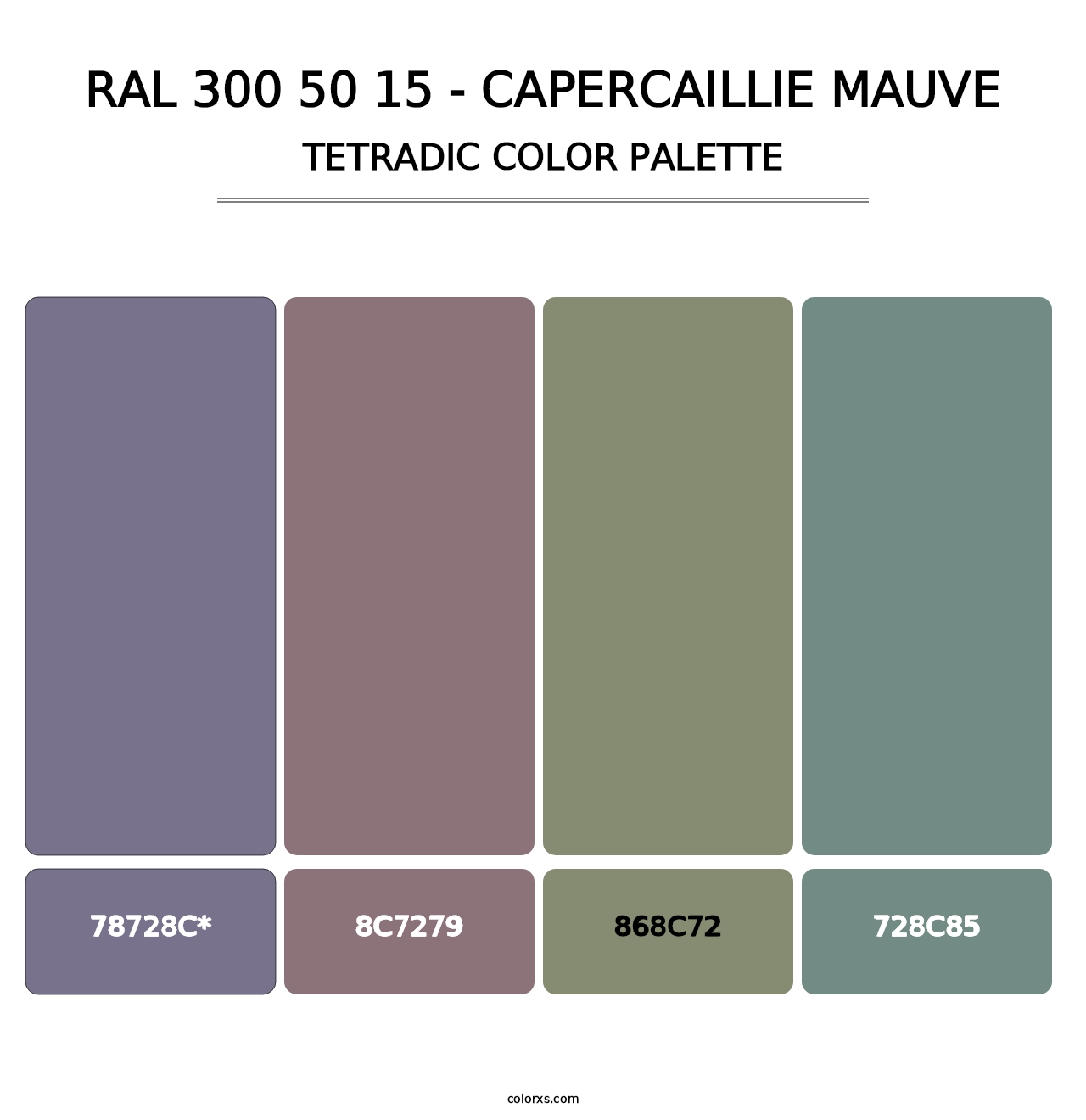 RAL 300 50 15 - Capercaillie Mauve - Tetradic Color Palette