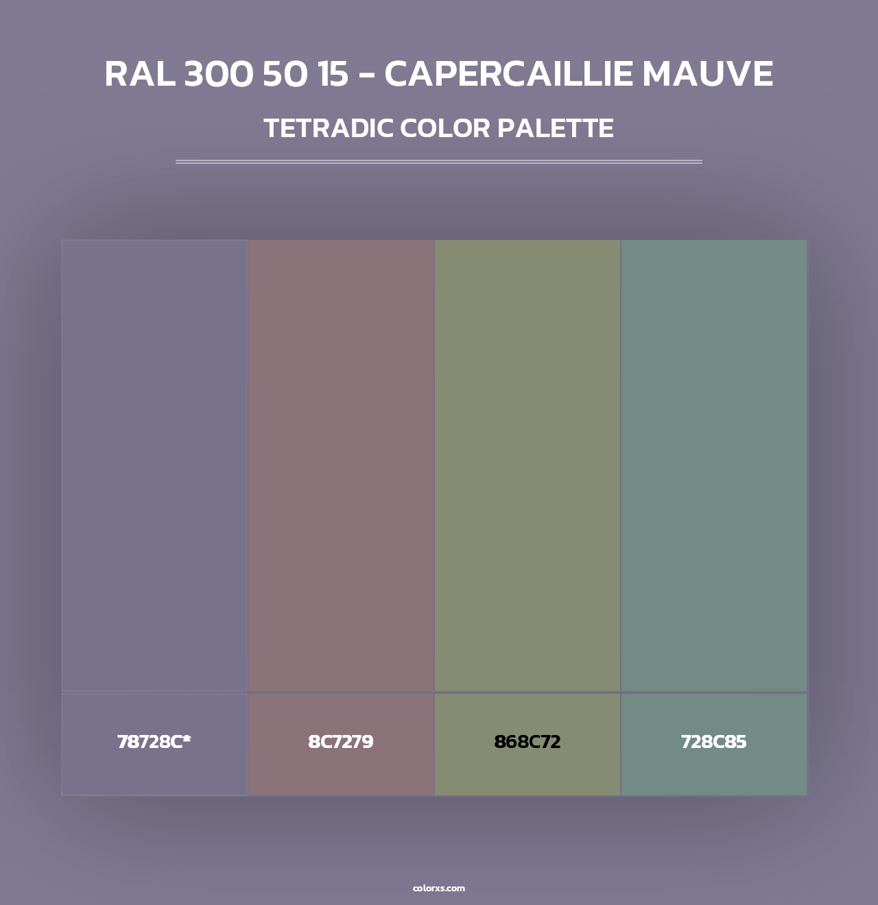 RAL 300 50 15 - Capercaillie Mauve - Tetradic Color Palette