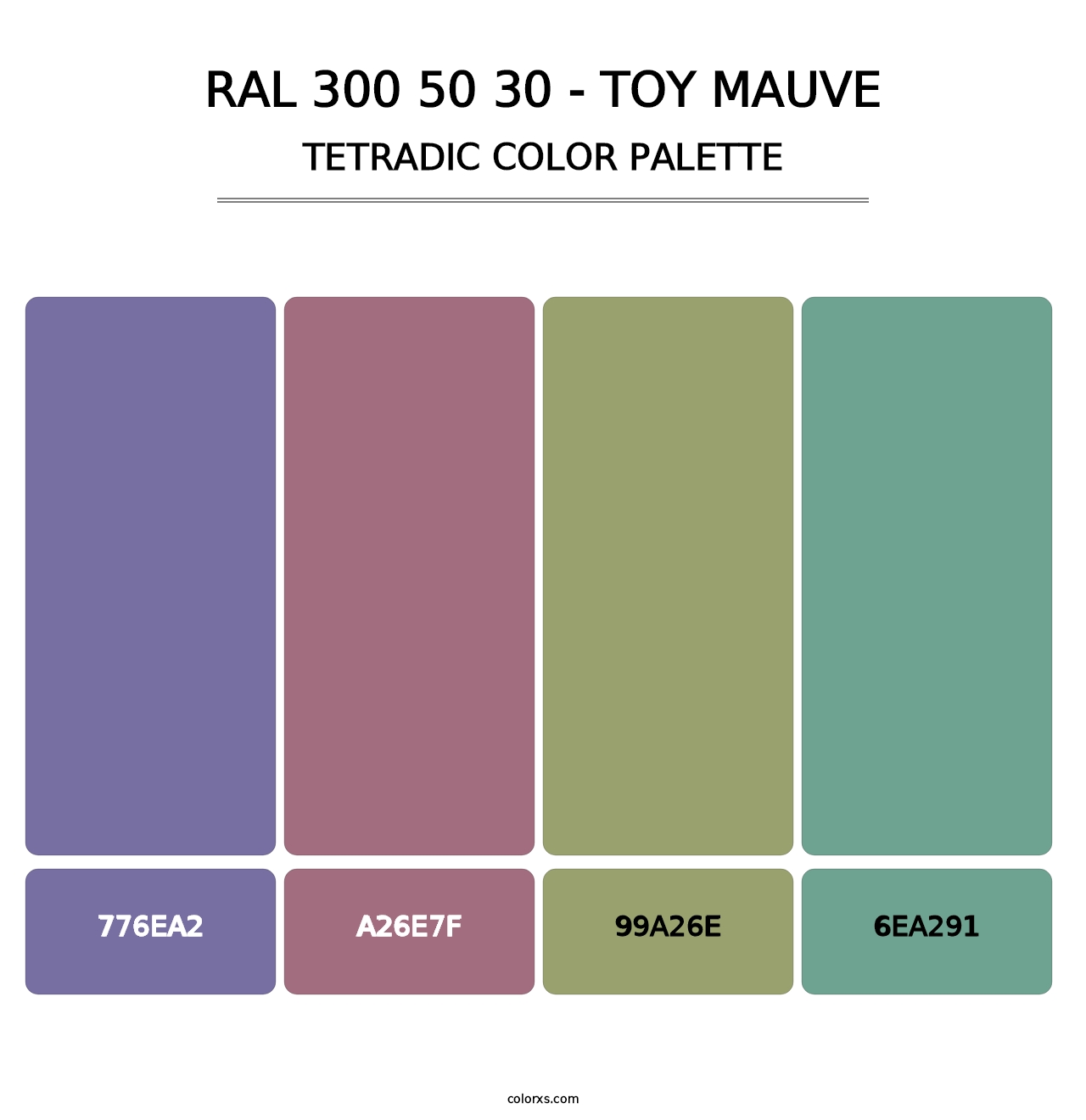 RAL 300 50 30 - Toy Mauve - Tetradic Color Palette