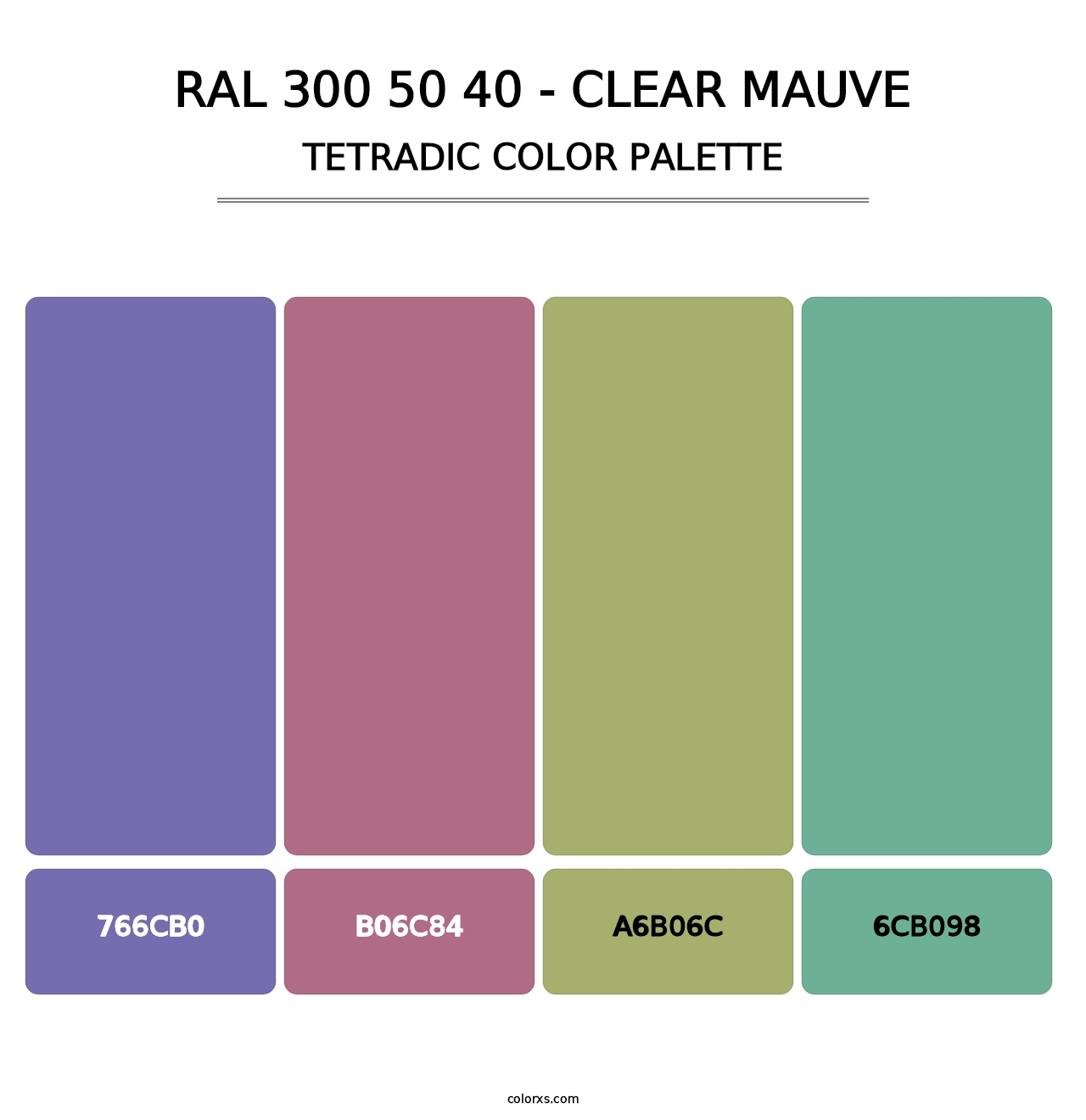 RAL 300 50 40 - Clear Mauve - Tetradic Color Palette