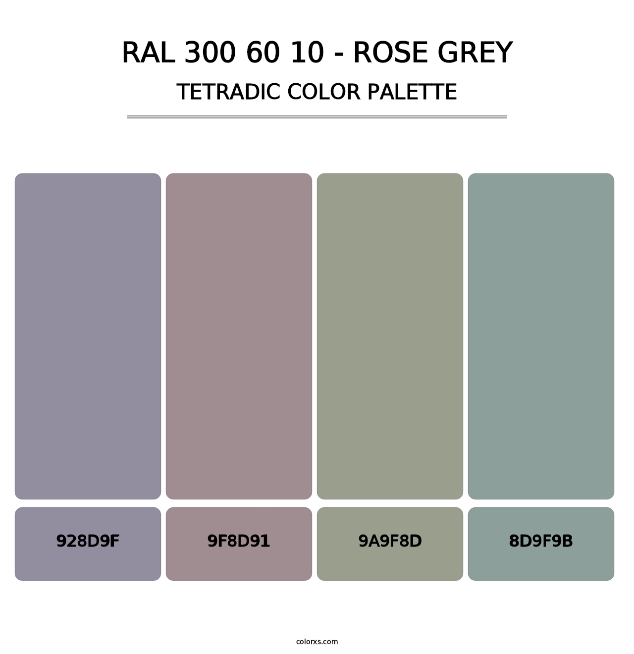 RAL 300 60 10 - Rose Grey - Tetradic Color Palette