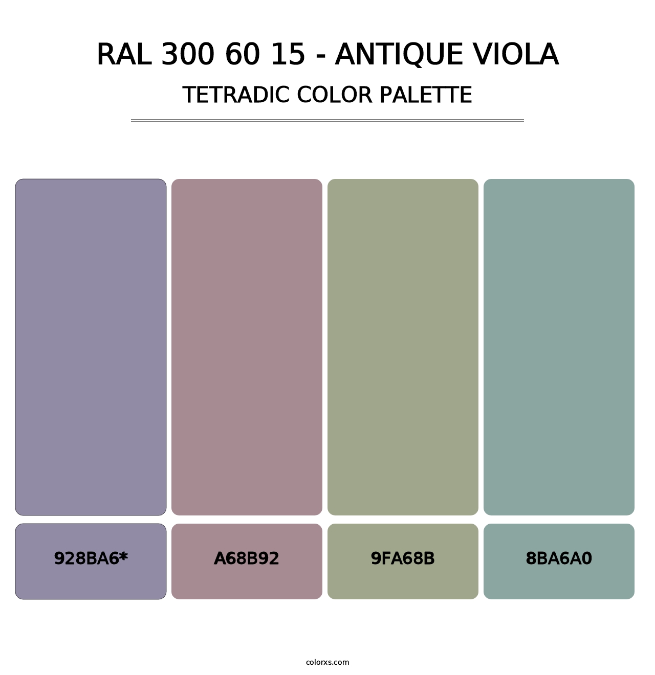 RAL 300 60 15 - Antique Viola - Tetradic Color Palette