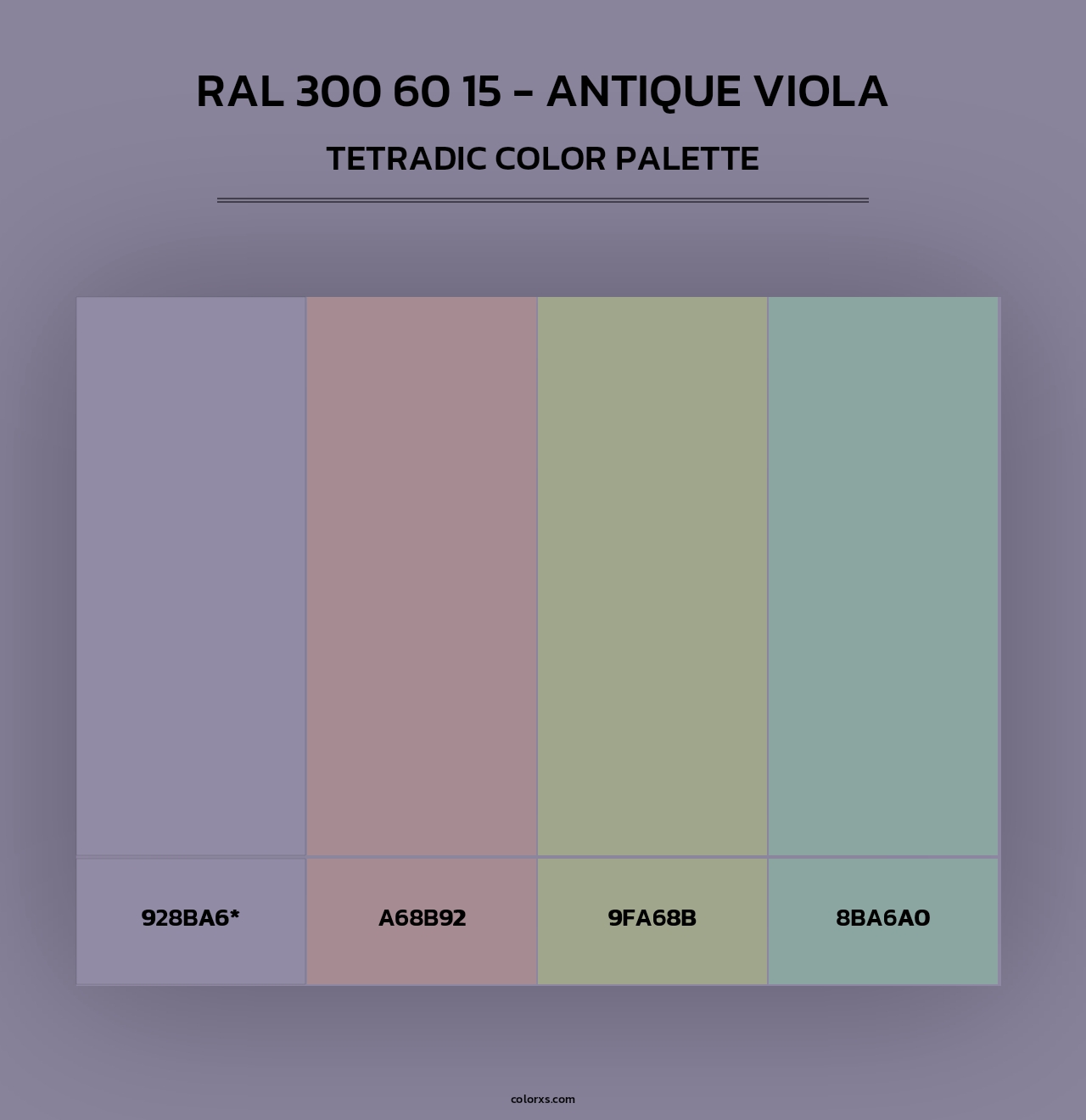 RAL 300 60 15 - Antique Viola - Tetradic Color Palette
