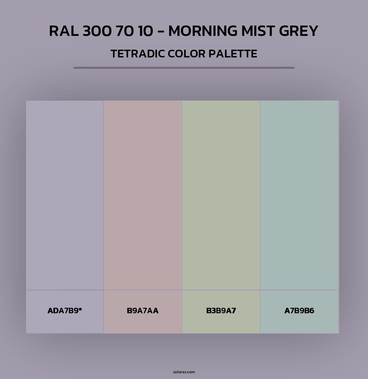 RAL 300 70 10 - Morning Mist Grey - Tetradic Color Palette
