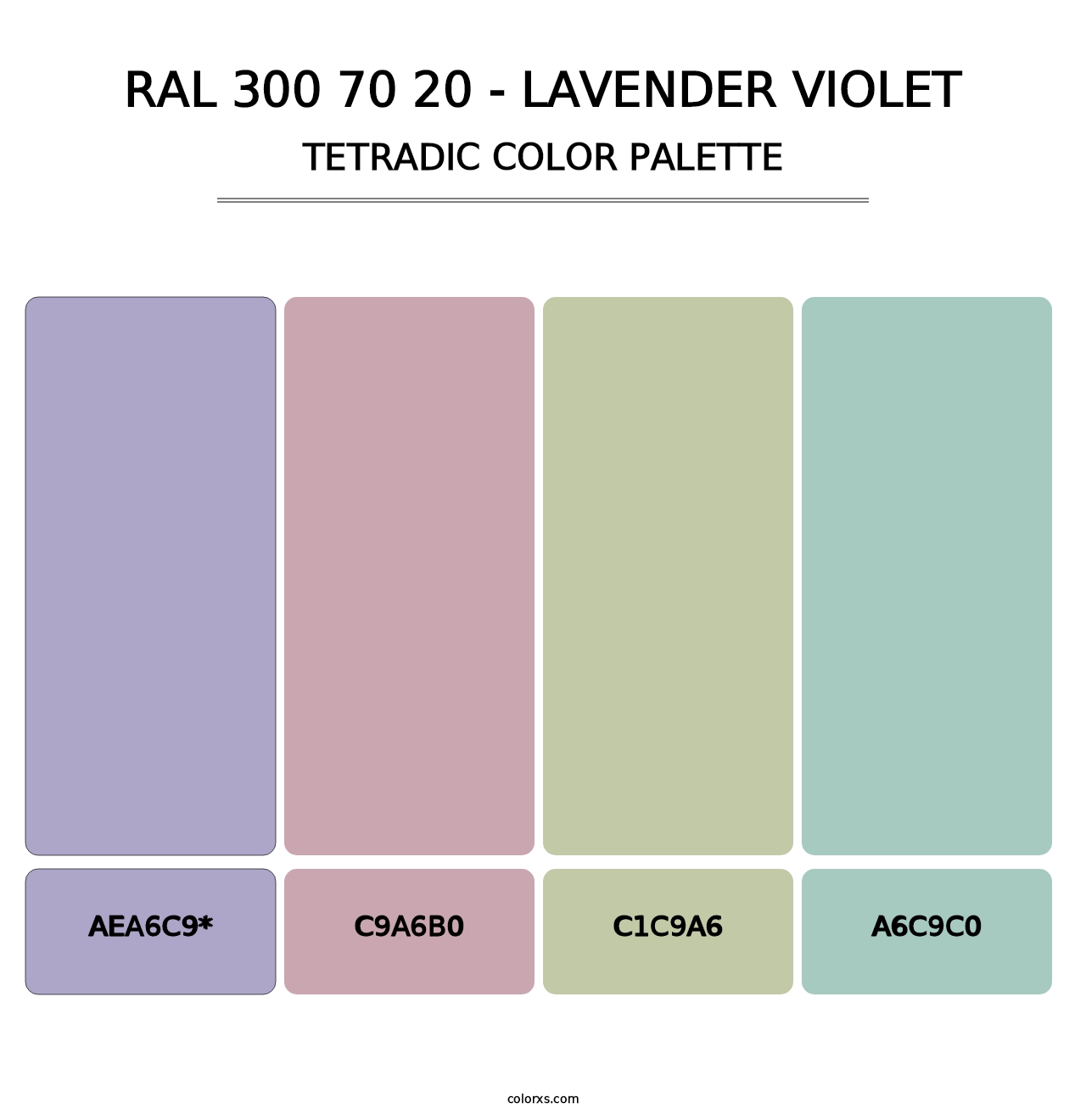 RAL 300 70 20 - Lavender Violet - Tetradic Color Palette