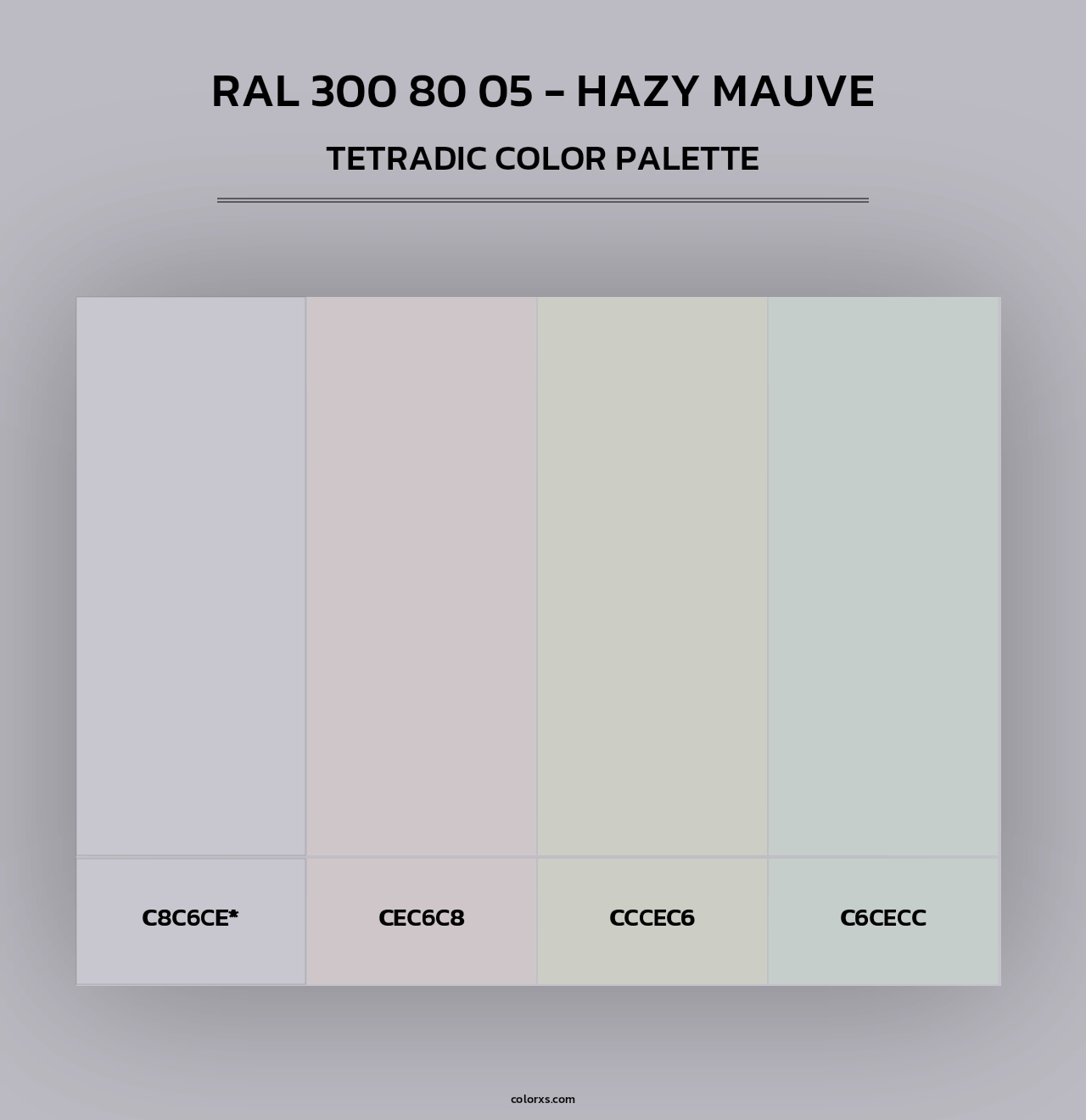 RAL 300 80 05 - Hazy Mauve - Tetradic Color Palette