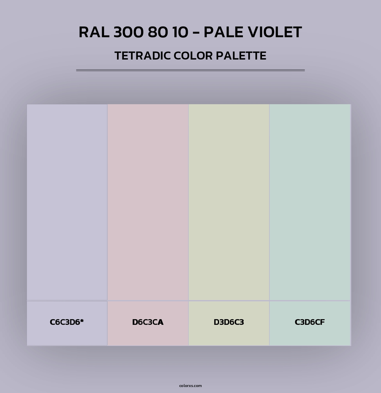 RAL 300 80 10 - Pale Violet - Tetradic Color Palette