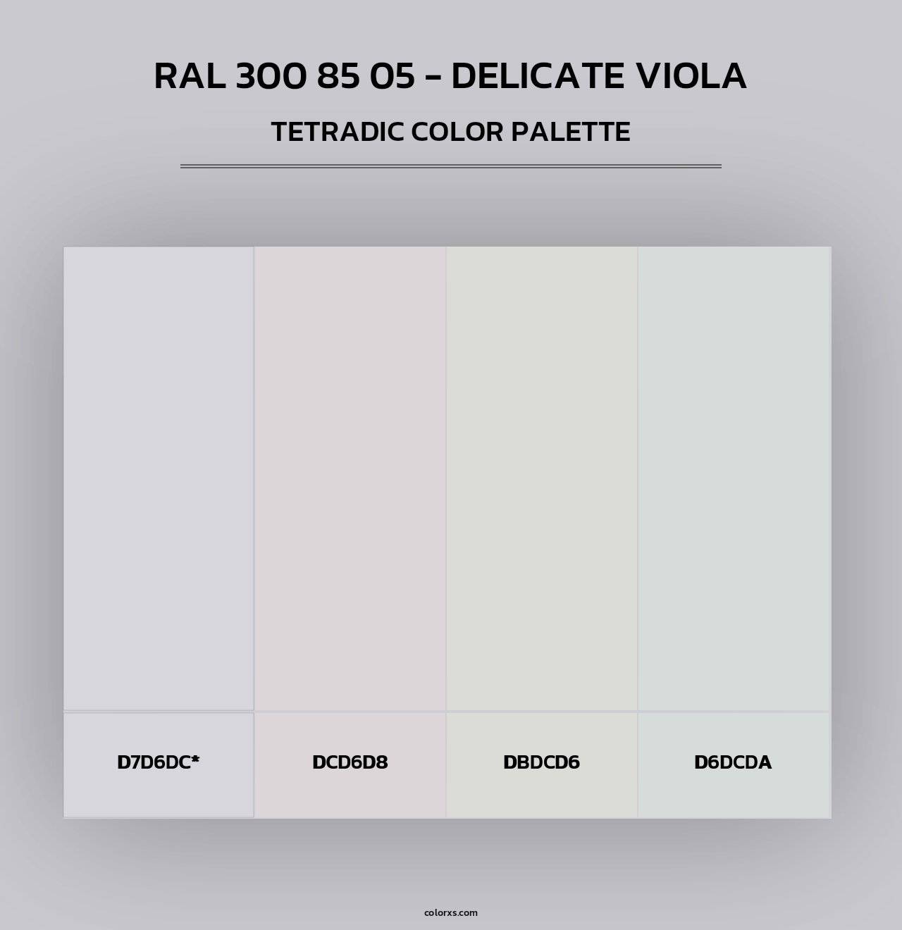 RAL 300 85 05 - Delicate Viola - Tetradic Color Palette