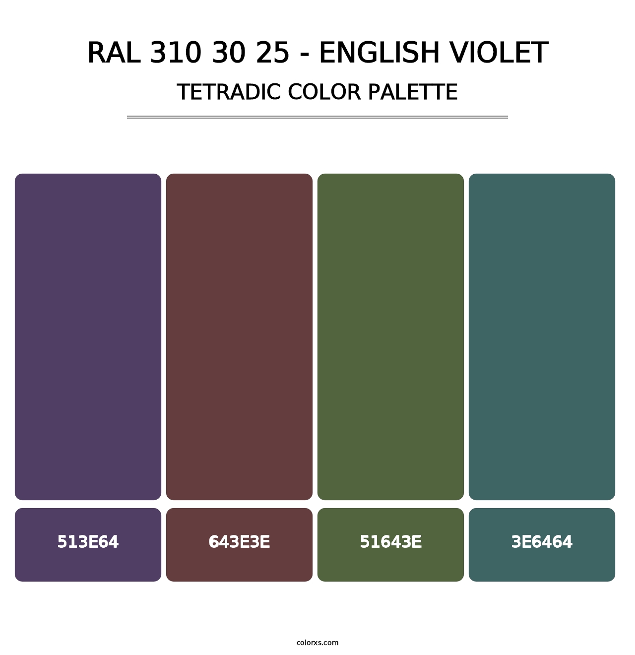 RAL 310 30 25 - English Violet - Tetradic Color Palette