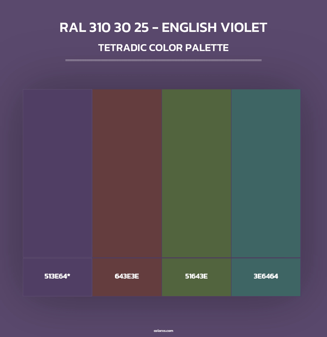 RAL 310 30 25 - English Violet - Tetradic Color Palette