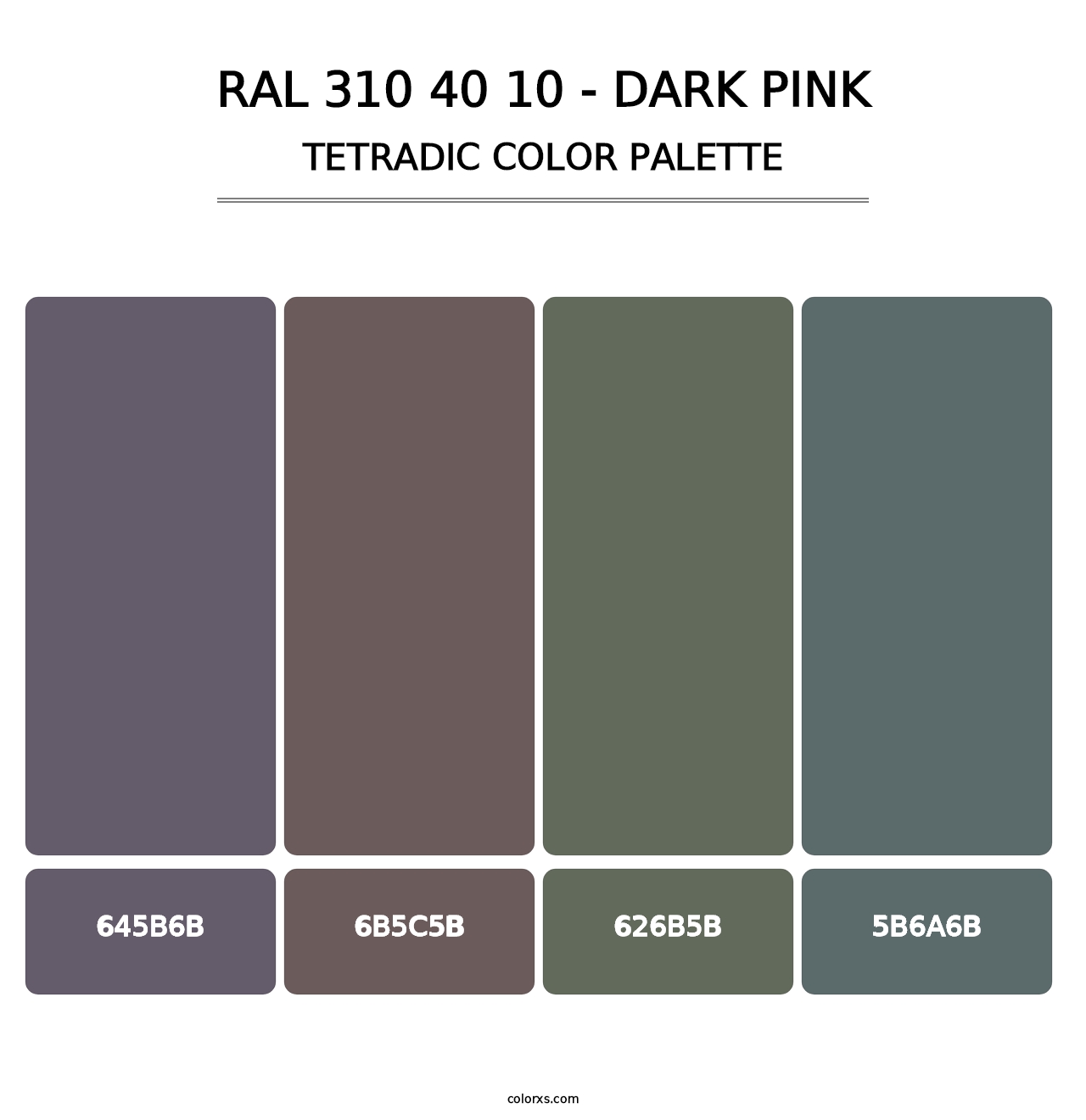 RAL 310 40 10 - Dark Pink - Tetradic Color Palette