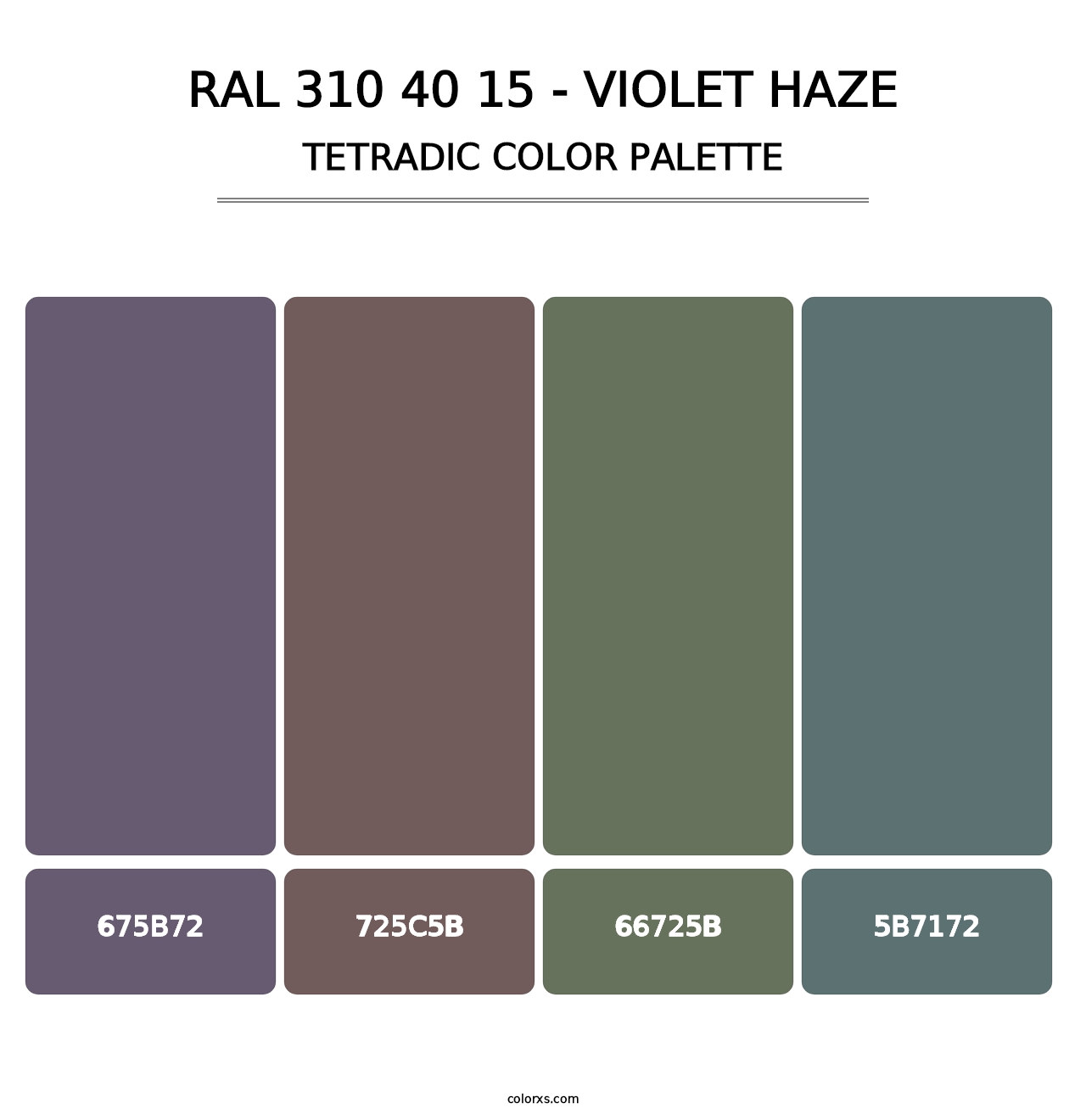 RAL 310 40 15 - Violet Haze - Tetradic Color Palette