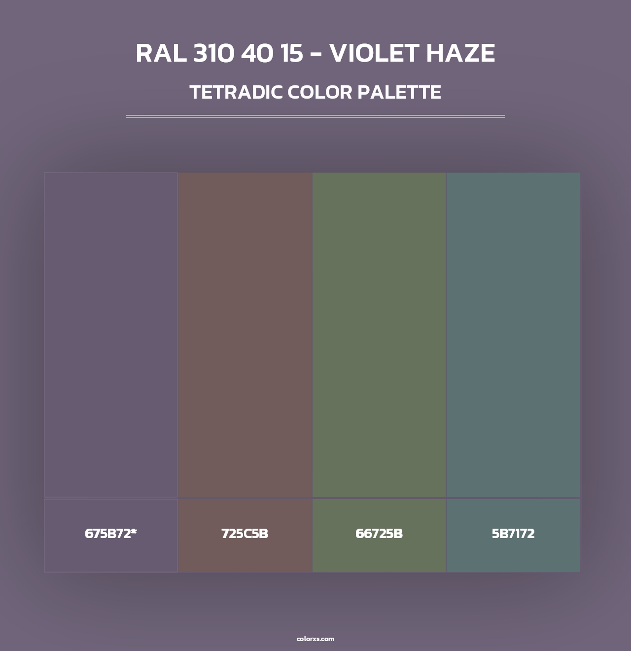 RAL 310 40 15 - Violet Haze - Tetradic Color Palette