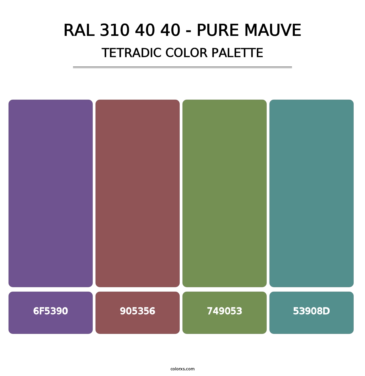 RAL 310 40 40 - Pure Mauve - Tetradic Color Palette