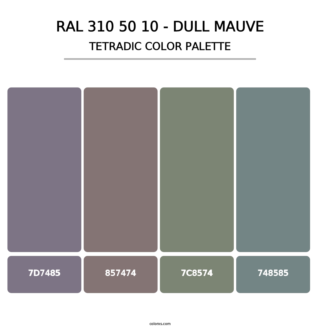 RAL 310 50 10 - Dull Mauve - Tetradic Color Palette