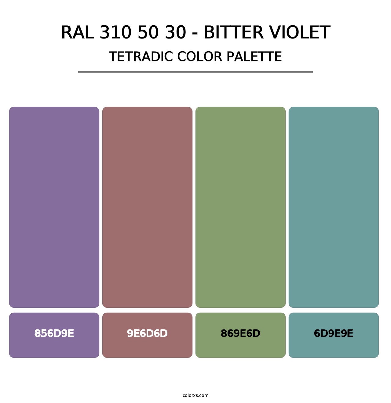 RAL 310 50 30 - Bitter Violet - Tetradic Color Palette